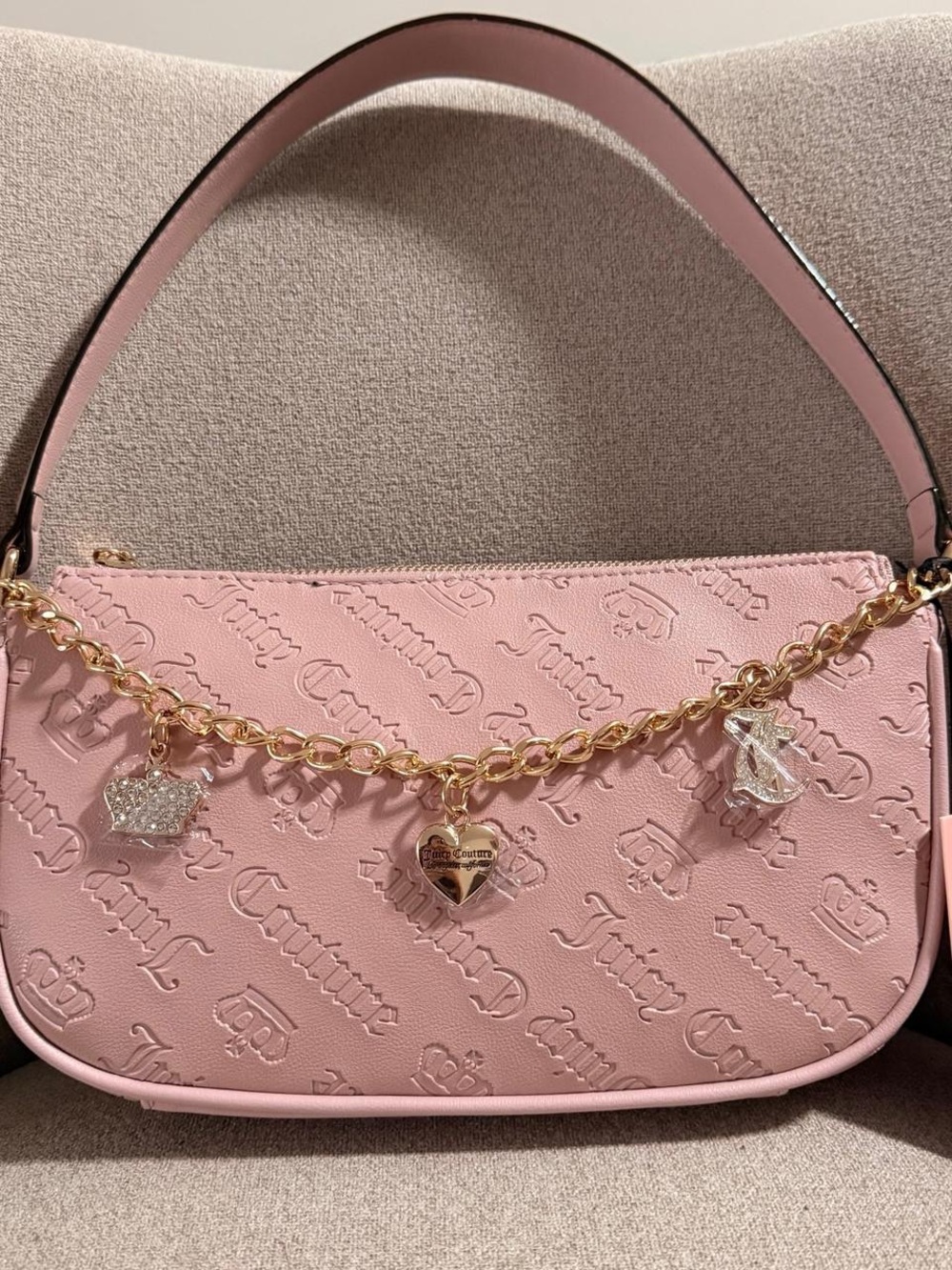 Juicy Couture A Little Crush shoulder bag with a gold chain charm